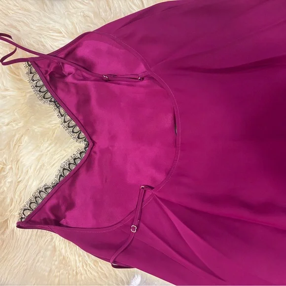 Kiki de Montparnasse Burgundy Lace Trim dress